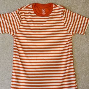 Boys sz 18 orange and white striped t-shirt